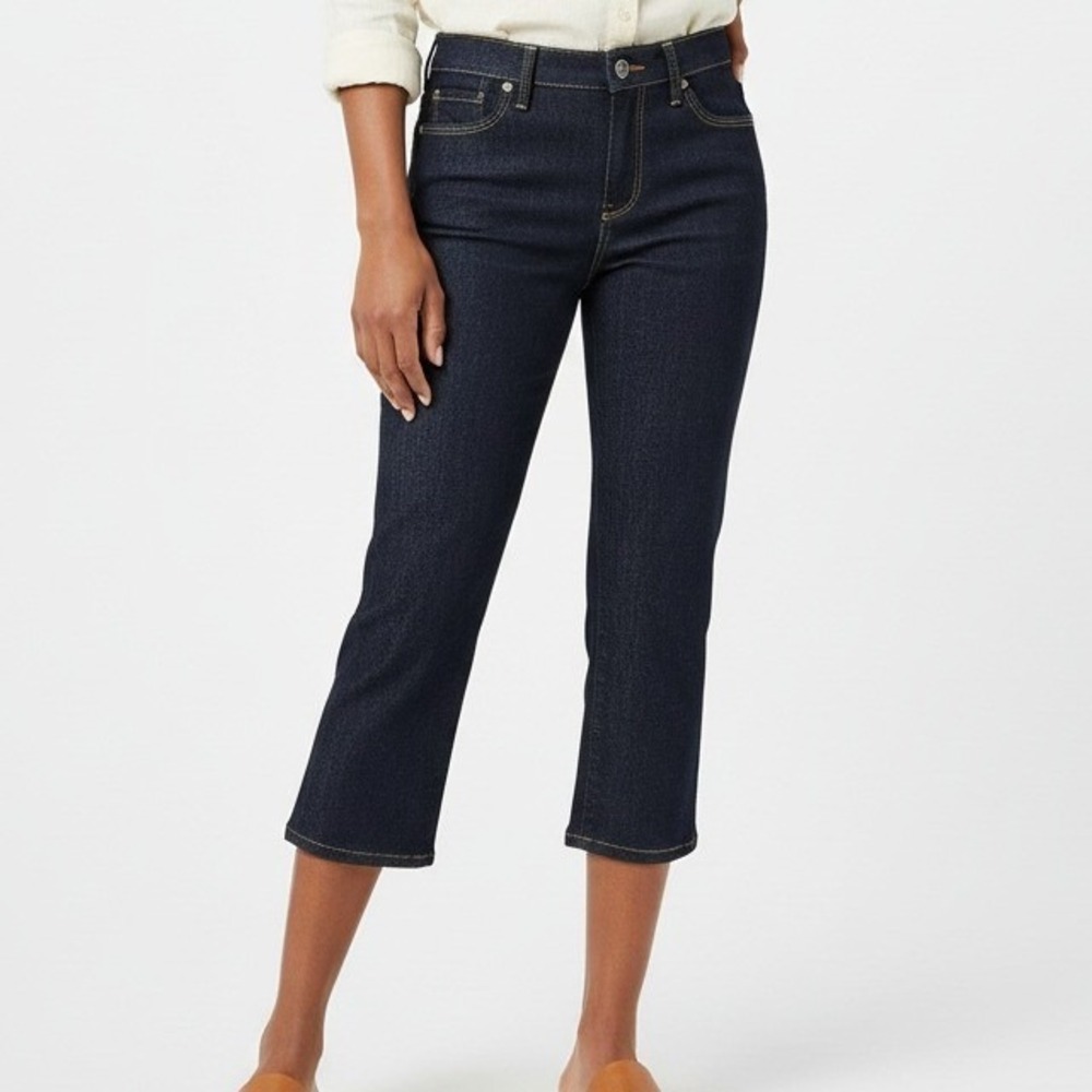 Talbots‎ Womens Dark Wash Cropped Jeans Cotton Denim Casual Preppy 10P